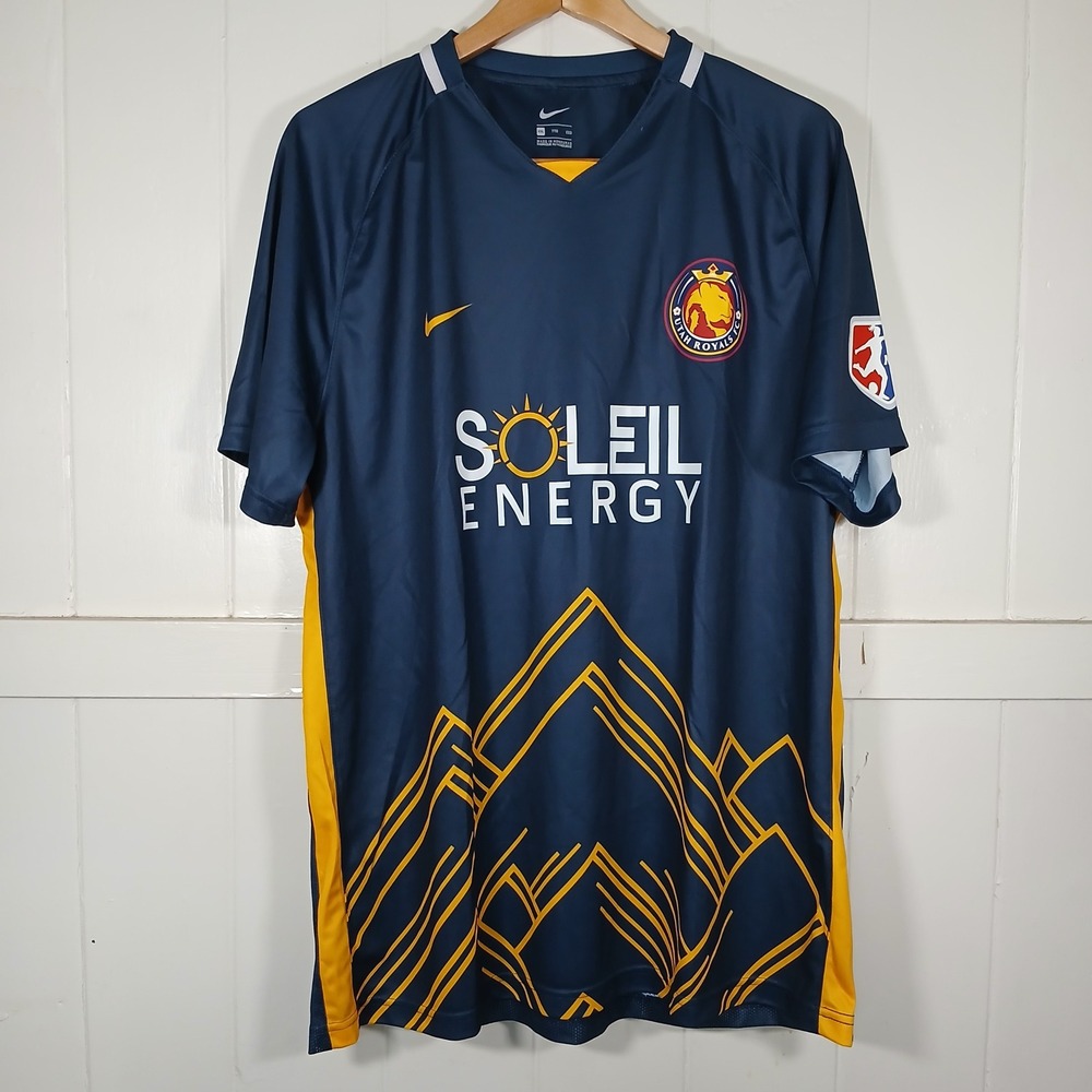 Nike Utah Royals FC Soccer Jersey NWSL Men XXL Navy Gold CD6117-410 Mountain